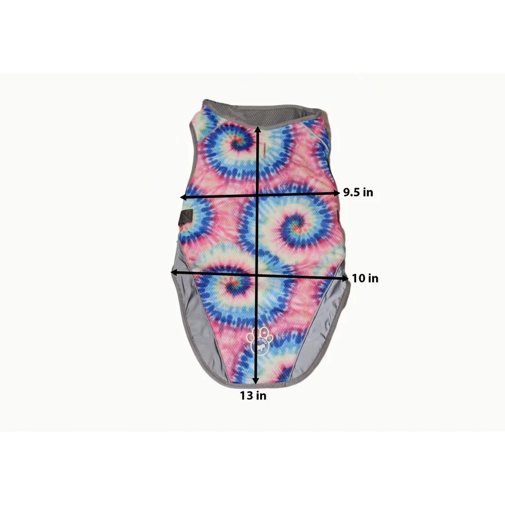 Dog Vest Canada Pooch Tie‎ Dye Dog Cooling Vest Pink Blue Yellow Mesh Size 14